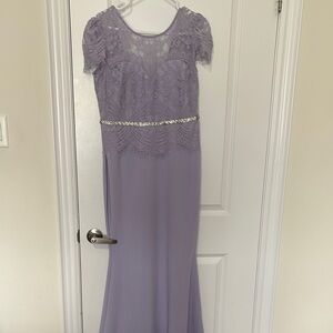 Elegant Lavender Lace Gown